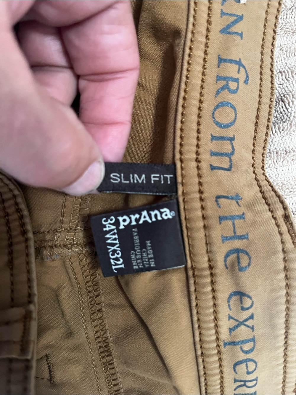 Prana Slim Fit Tan Men's Zion Fabric Pants